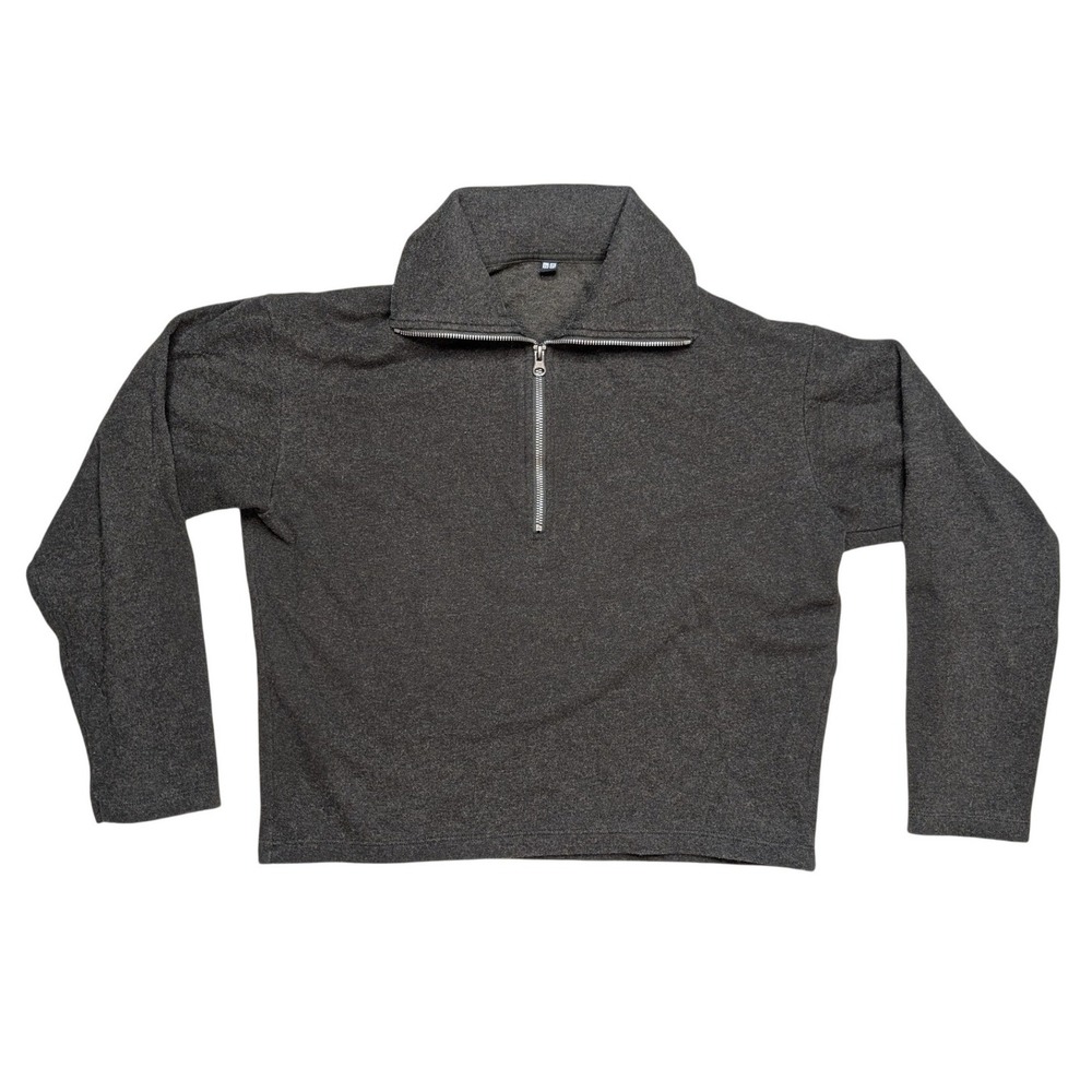 Uniqlo Small Green Polo Zip Turtle‎ Neck Pullover Long Sleeve Sweater